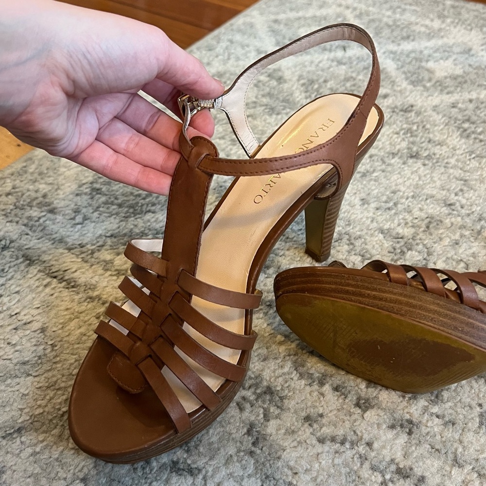 FRANCO SARTO | Tan Leather Strappy Martin Sandals